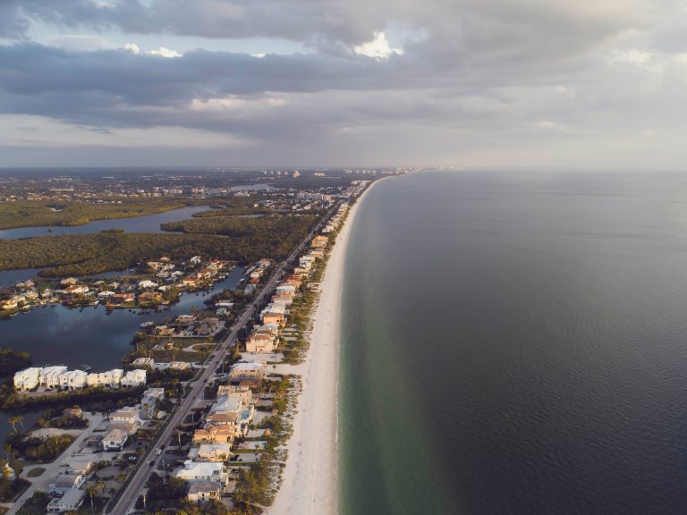 The Naples coastline from above